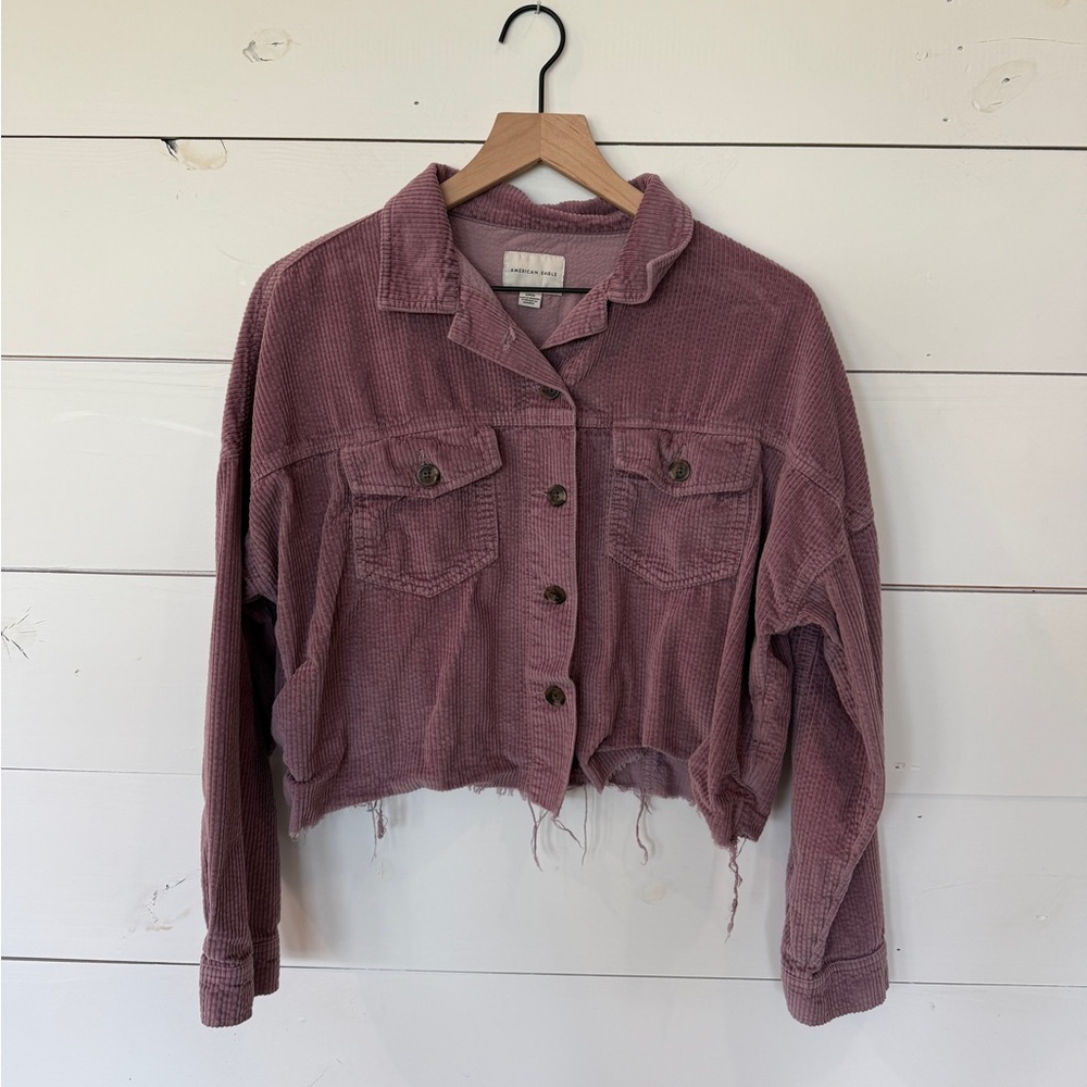 American Eagle Purple Corduroy Button Down